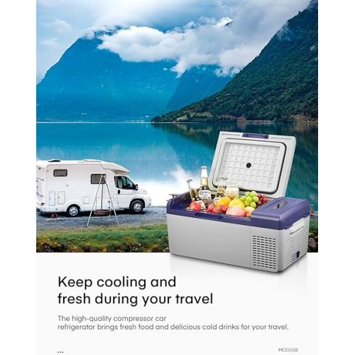  FOHERE 15L Mini Fridge, Compressor Cool Box, 12/24V DC and 220-240V AC, Electric Fridge for Car, Truck, Boat, Vehicles, Camping, Travel, Home -20°C ~ +20°C