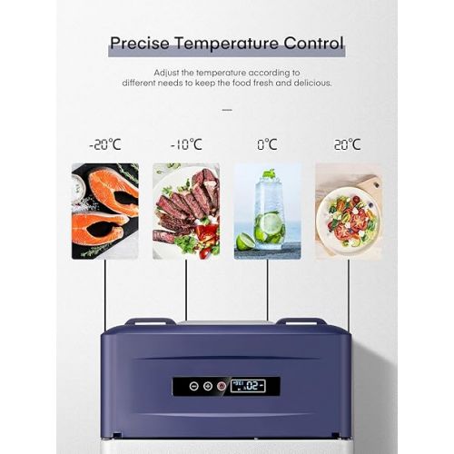  FOHERE 15L Mini Fridge, Compressor Cool Box, 12/24V DC and 220-240V AC, Electric Fridge for Car, Truck, Boat, Vehicles, Camping, Travel, Home -20°C ~ +20°C