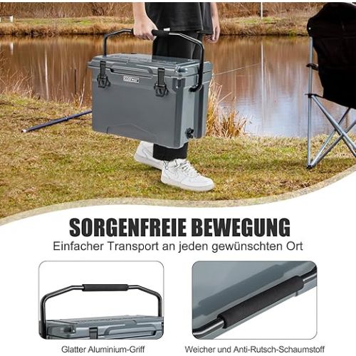  COSTWAY 21L Insulated Box Cool Box Portable Heat Container with Bottle Opener and Handle Thermal Box Food Transport Container for Camping Picnic