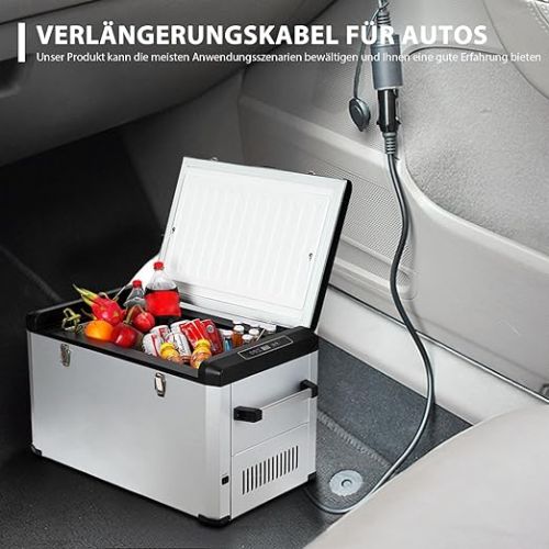  12V-24V KFZ Verlangerungskabel 4M fur Kuhlbox Dometic, Alpicool, Waeco CF, ARB, Setpower, ICECO, Auto Kuhlschrank Kompressor Netzteil Kabel Zigarettenanzunder Stecker Ersatzkabel DC 12V