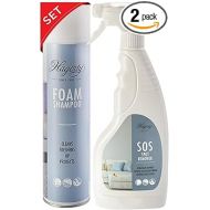 Hagerty Set Foam Shampoo + SOS Spot Remover Carpet Stain Remover Spray & Foam Cleaner for Carpets & Fabrics I Effective Premium Carpet Cleaner and Stain Spray for All Washable Textiles