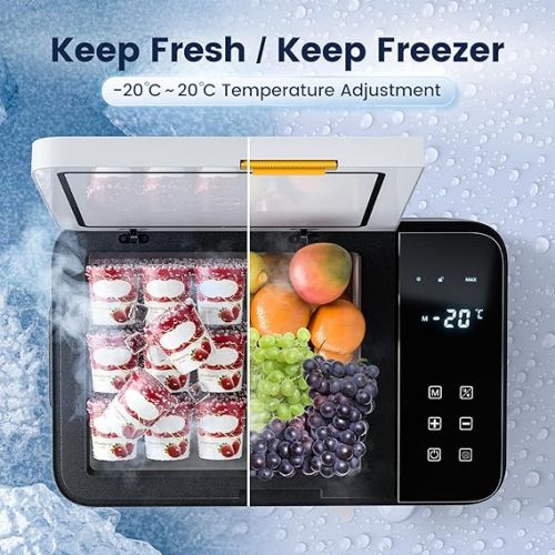  HCALORY (KROAK) 21L Cool Box Compressor -20℃~20°C, 12/24V Mini Fridge Electric Compressor, Portable Car Fridge Freezer Box for Car, Camping, Truck, Boat, RV