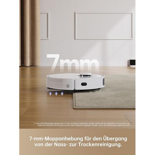  dreame L10s Pro Gen 2 Saug- und Wischroboter, 7.000 Pa Saugkraft, DuoScrub™-Wischsystem, automatische Moppanhebung, Ultraschall-Teppicherkennung, Tierhaare, Hartboden und Teppich