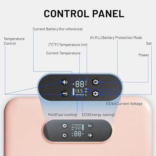  Alpicool S15 16.8 Litre Cool Box 12 V Car Fridge Mini Electric Fridge, Portable Camping Freezer Box with USB Connection (Pink)