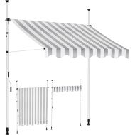 KESSER® clamp awning with hand crank, balcony awning, no drilling, UV-resistant, height-adjustable, water-repellent, sun protection, terrace canopy, easy to assemble, 400 cm