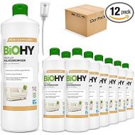 BiOHY Premium Upholstery Cleaner (12 x 1 Litre) + Dispenser, Organic Concentrate for Upholstery, Sofas, Carpets & Textiles, Suitable for Wet Vacuum Cleaners and Other Devices, Odour-Dissolving Stain