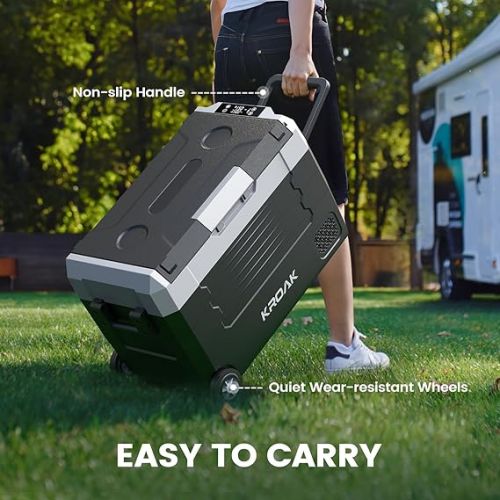  45L Cool Box 12/24V Portable Fridge, Electric Freezer Box Small Freezer -20~20°C, Electric Compressor Cool Box for Car, Camping, Truck, Boat