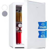 Klarstein Mini Fridge, Retro Mini Fridge with Freezer, 67 Litre Drinks Fridge Small & Compact, Small Fridge with Removable Shelves, Indoor/Outdoor Fridge Quiet