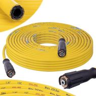 High Pressure Hose 25 m Extension 250 Bar Yellow Steel Braid DN6 M22 Compatible with Karcher HD HDS