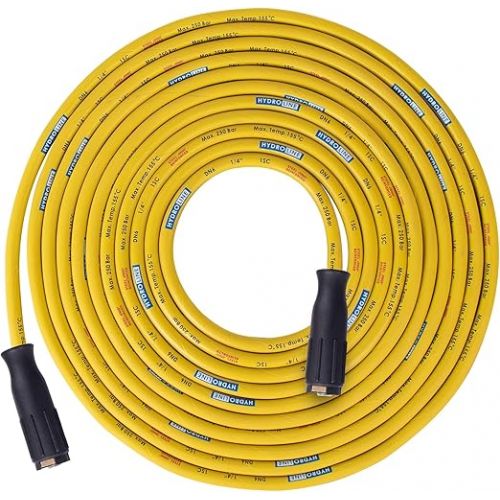  High Pressure Hose 25 m Extension 250 Bar Yellow Steel Braid DN6 M22 Compatible with Karcher HD HDS