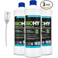 BiOHY Vordach- und Terrassenreiniger (3 x 1 Liter) + Dosierer | Bio Konzentrat fur Glasdacher, Kunststoffdacher, Wintergarten | Nachhaltige Reinigung & Pflege | Hohe Wirksamkeit und strahlender Glanz