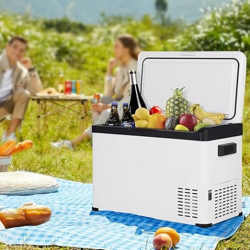  WOLTU XXL Car Cool Box Freezer 30L Mini Fridge Compressor Cool Box Electric Cool Box with DC Cable for Car Truck Motorhome Camping Boat 12V/24V Cooling up to - 22°C KUE011wsz