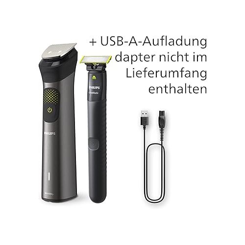  Philips Multigroom Series 9000, 13-in-One-Barttrimmer und Haarschneider inkl. OneBlade, fur Gesicht, Kopf und Korper, 27 Langeneinstellungen (0.2-20 mm) (Modell MG9530/15)