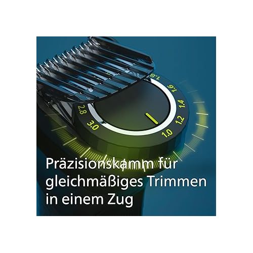  Philips Multigroom Series 9000, 13-in-One-Barttrimmer und Haarschneider inkl. OneBlade, fur Gesicht, Kopf und Korper, 27 Langeneinstellungen (0.2-20 mm) (Modell MG9530/15)