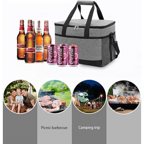  35L Thermal Lunch Bag, Cool Bag, Picnic Bag, Leak-Proof Foldable Portable Lunch Bag, Cool Bags for On the Go, Excursion, Beach, Car, Practical Thermal Bag Insulated Bag