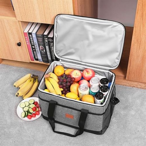  35L Thermal Lunch Bag, Cool Bag, Picnic Bag, Leak-Proof Foldable Portable Lunch Bag, Cool Bags for On the Go, Excursion, Beach, Car, Practical Thermal Bag Insulated Bag