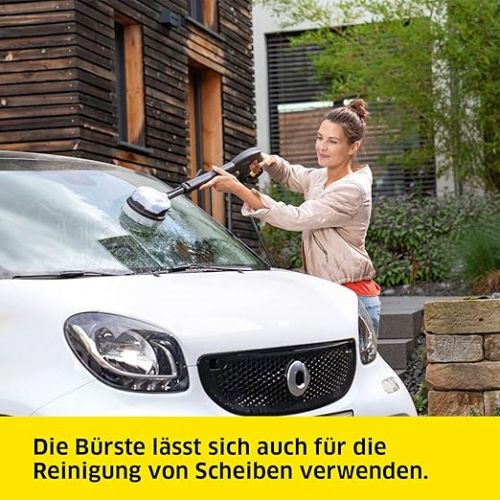  Karcher Rotating Washing Brush WB 130 with Universal Brush Attachment Accessory for Karcher K 2-K 7 Pressure Washer, Replaceable Brush Attachment, Application: Windows, Garden Furniture, Vehicles