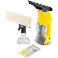 Karcher WV 1 Plus Window Vacuum Cleaner, Battery Run Time: 20 Minutes, Weight: 0.5 kg, Area Covered per Battery Charge: 55 m2, Spray Bottle with Microfibre Wipe Cover, Window Cleaner Concentrate (20 ml)