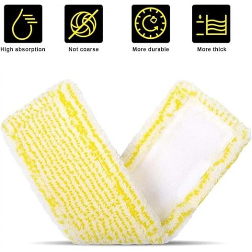  CHEVVY Replacement Microfibre for Karcher 4 Pieces Microfibre Mop Cover Window Vacuum Cleaner Accessories Pads for Karcher WV2 WV5 WV6 Plus Premium WV50 WV6 WV70 WV75 WV55 WV60 2.633-130.0