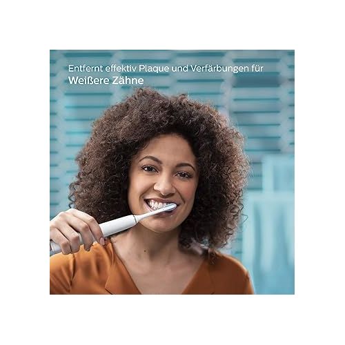 Philips Sonicare DiamondClean 9000 HX9911/27, Sonic Toothbrush with 4 Cleaning Programmes, Timer, USB Travel Charging Case and Charging Glass, White