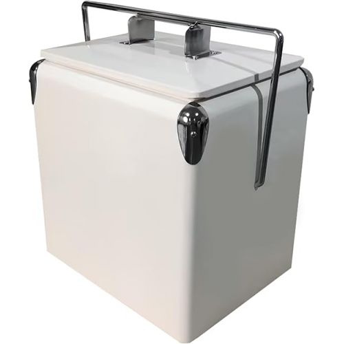  AXI Retro Mini Drinks Cooler Trolley / Cooler Small with Lid and Bottle Opener Cool Box 13 Litres for Garden/Outdoor Use