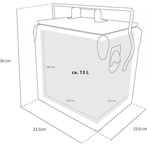  AXI Retro Mini Drinks Cooler Trolley / Cooler Small with Lid and Bottle Opener Cool Box 13 Litres for Garden/Outdoor Use