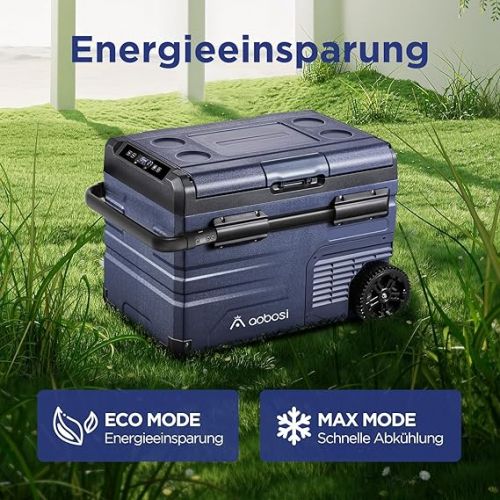  AAOBOSI 35L Kompressor Kuhlbox Dual Zone, Kuhlbox Auto Mit WiFi-APP-Steuerung, LED-Touch-Bedienung, USB-Anschluss, 12/24 V und 100-240 V, bis -20 °C, Kuhlbox Elektrisch fur Auto, Lkw, Boot, Reisemobil