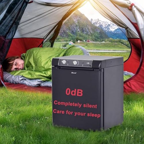  Smad Gas Fridge, Camping Fridge Gas, Fridge Caravan 40 L, Fridge Gas 12 V 230 V, Quiet Fridge for Motorhome, Reversible Door