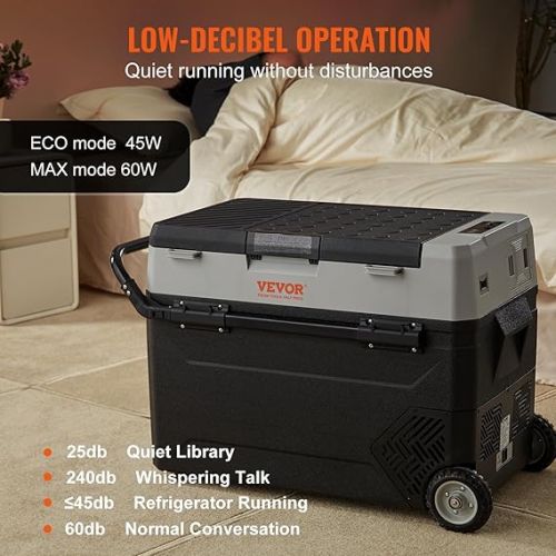  VEVOR 38L Cool Box 12/24V Portable Fridge, Electric Freezer Box Small Freezer -20~10°C, Electric Compressor Cool Box 820 x 470 x 440 mm for Car, Camping, Truck, Boat etc.