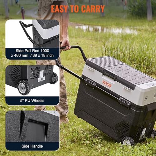  VEVOR 38L Cool Box 12/24V Portable Fridge, Electric Freezer Box Small Freezer -20~10°C, Electric Compressor Cool Box 820 x 470 x 440 mm for Car, Camping, Truck, Boat etc.