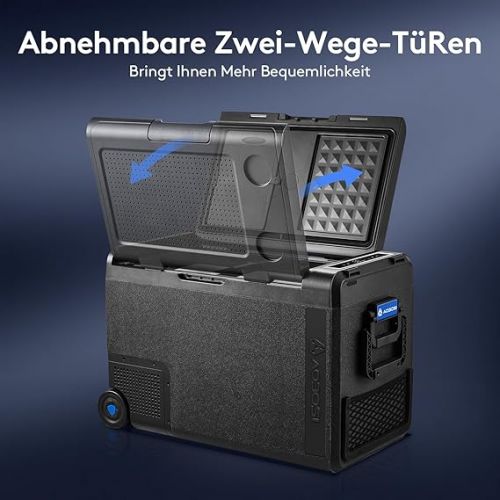  AAOBOSI Kompressor Kuhlbox 48L, Kuhlbox Auto Mit WiFi-APP-Steuerung USB-Anschluss, 12/24V und 100-240V Kuhlbox Elektrisch, bis -20 °C fur Auto, LKW, Boot, Reisemobil, Camping