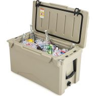 COSTWAY 47L Isolierbox Kuhlbox tragbar, Warmebehalter mit Flaschenoffner und Abflusssystem, Thermobox Speisetransportbehalter fur Camping Picknick