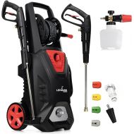 Lehmann LGAPW-3019 Professional Pressure Washer with Induction Motor, 3000 W, Suction Function, 492 l/h Flow Rate, 12 Metre Hose, Compact Surface Cleaner with Detergent Container Including Accessories