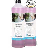 Hygiene King Glass cleaner with lotus effect, 2 x 1 litre, concentrate for streak-free cleaning of glass surfaces such as windows, mirrors and window frames