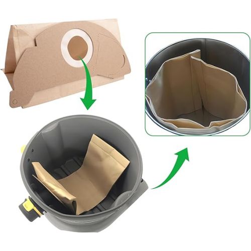  WIMAHA Pack of 15 6.904-322.0 Vacuum Cleaner Bags for Karcher WD2 Bags Filter Bags WD2 Premium MV2 WD 2.200 to WD 2.550 Paper Filter Bags A2004 A2054 A2099 Paper Bags Rubbish Bags Vacuum Cleaner Bags