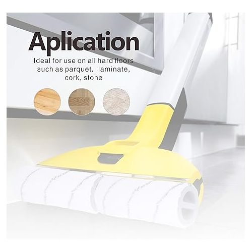  KEEPOW 2 Microfibre Roller Set for Karcher FC5 FC7 FC3 FC3D EWM2, Washable, High Dirt Absorption, Gentle Wet Cleaning of All Hard Floors, Grey