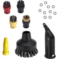 Steam Cleaner Accessories, Replacement Parts for Includes 4 Round Brushes, 2 Large Round Brushes and 1 Point Jet Nozzle, Compatible SC1 SC2 SC3 SC4 SC5 SC7 CTK10