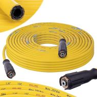 High Pressure Hose 10 m Extension 250 Bar Yellow Steel Braid DN6 M22 Compatible with Karcher HD HDS