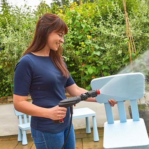  Bosch EasyAquatak 100 Pressure Washer, 360° (360° Nozzle Including detergent tank, 5 metre cable, 3 metre hose, box, 1100 watts, pressure: 100 bar max. flow rate: 270 litres per hour).