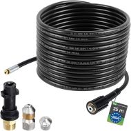 McFilter Pipe Cleaning Hose, 25 m, 160-200 bar, Includes Adapter, Nozzles Rigid + Rotating, Compatible with Karcher K2, K3, K4, K5, K6, K7 Pressure Washer