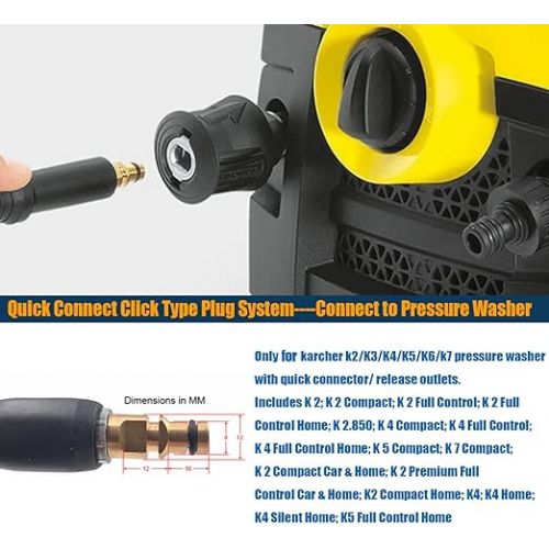  15 m High Pressure Hose Compatible with Karcher K Series K2/K3/K4/K5/K6/K7, 180 Bar Extension Hose with Quick Connect Connections, Pressure Washer Replacement Hose