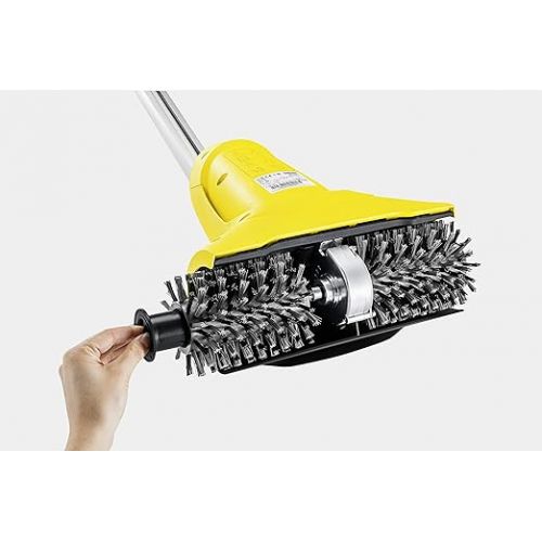  Karcher PCL 4 Patio Cleaner (Pressure: 10 Bar, 2 Brush Rollers for Wooden Surfaces, 2 Water Nozzles, Water Volume Regulation, Storage Position)