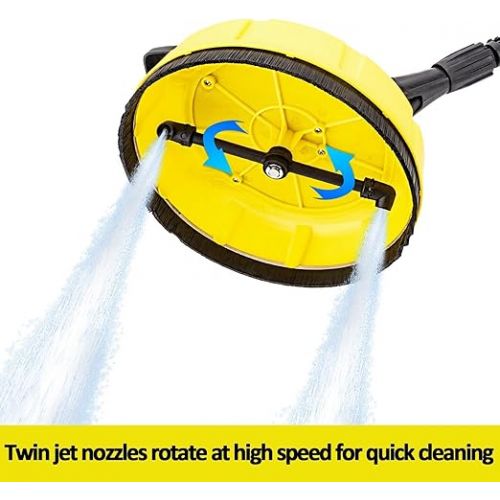  Surface cleaner for pressure washers, patio cleaner for Karcher K series K2 K3 K4 K5 K6 K7, surface cleaner suitable for everyday dirt, home washing tool with long handle