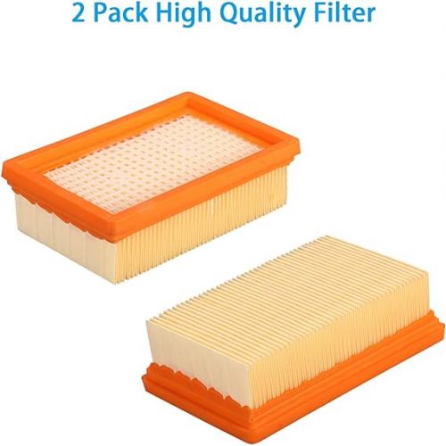  Beutel Filter Ersatzteile fur Karcher WD4 WD5 WD6 WD5P WD6P Premium MV4 MV5 MV6 Nass Trockensauger KFI 487 KFI 4410 Staubsauger Zubehor Set (12 Staubbeutel + 2 HEPA Filter)