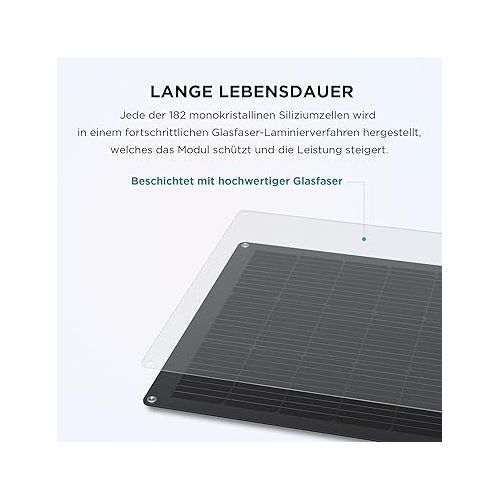 Ecoflow 100 W Solar Panel Flexible Monocrystalline Solar Panel IP68 Highly Efficient Solar Panel Solar Cell Photovoltaic for Motorhomes, Roofs, Van Boats, without Solar Panel Cable