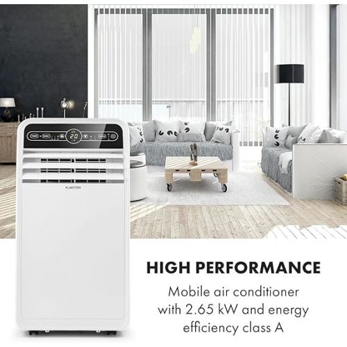  Klarstein Metrobreeze New York mobile air conditioner, 3-in-1. Air conditioning, dehumidifier, fan, cooling capacity, power consumption: 785 Watt, 65 dB(A), white, black., white