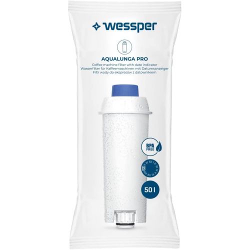  Wessper Pack of 12 Water Filters for Delonghi Coffee Machines DLSC002, SER3017 & 5513292811 - Compatible with ECAM, ESAM, ETAM Series | Fits Dinamica, PimaDonna | Increases Device Life