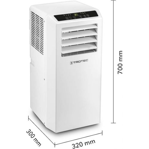  TROTEC Local Air Conditioner PAC 2610 S Mobile Air Conditioner with Exhaust Hose 3-in-1 Devices Cooling Ventilation Dehumidification 2.6 kW Cooling Capacity Including AirLock 1000