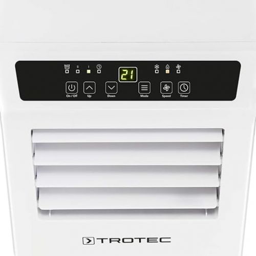  TROTEC Mobile Air Conditioner PAC 2610 S - 3-in-1 Cooling, Ventilation, Dehumidification - 2.6 kW, 9,000 BTU/h, 2 Ventilation Levels, Remote Control, Timer