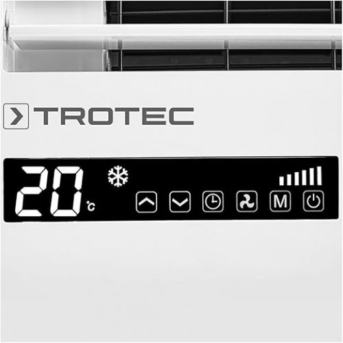  TROTEC Local Wall Air Conditioner PAC-W 2200 S Mobile Air Conditioner 4-in-1 Cooling, Heating, Ventilation, Dehumidification Air Conditioner 2.2 kW 8,000 BTU/h for Room Size up to 30 m² and 75 m³